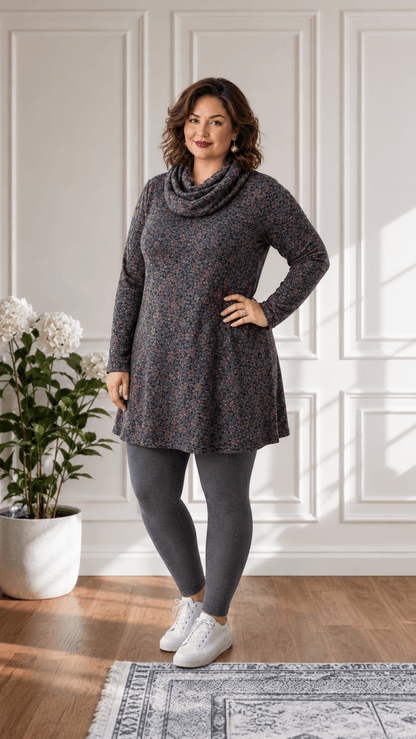 Charcoal Grey Polka Dot Top LR0173
