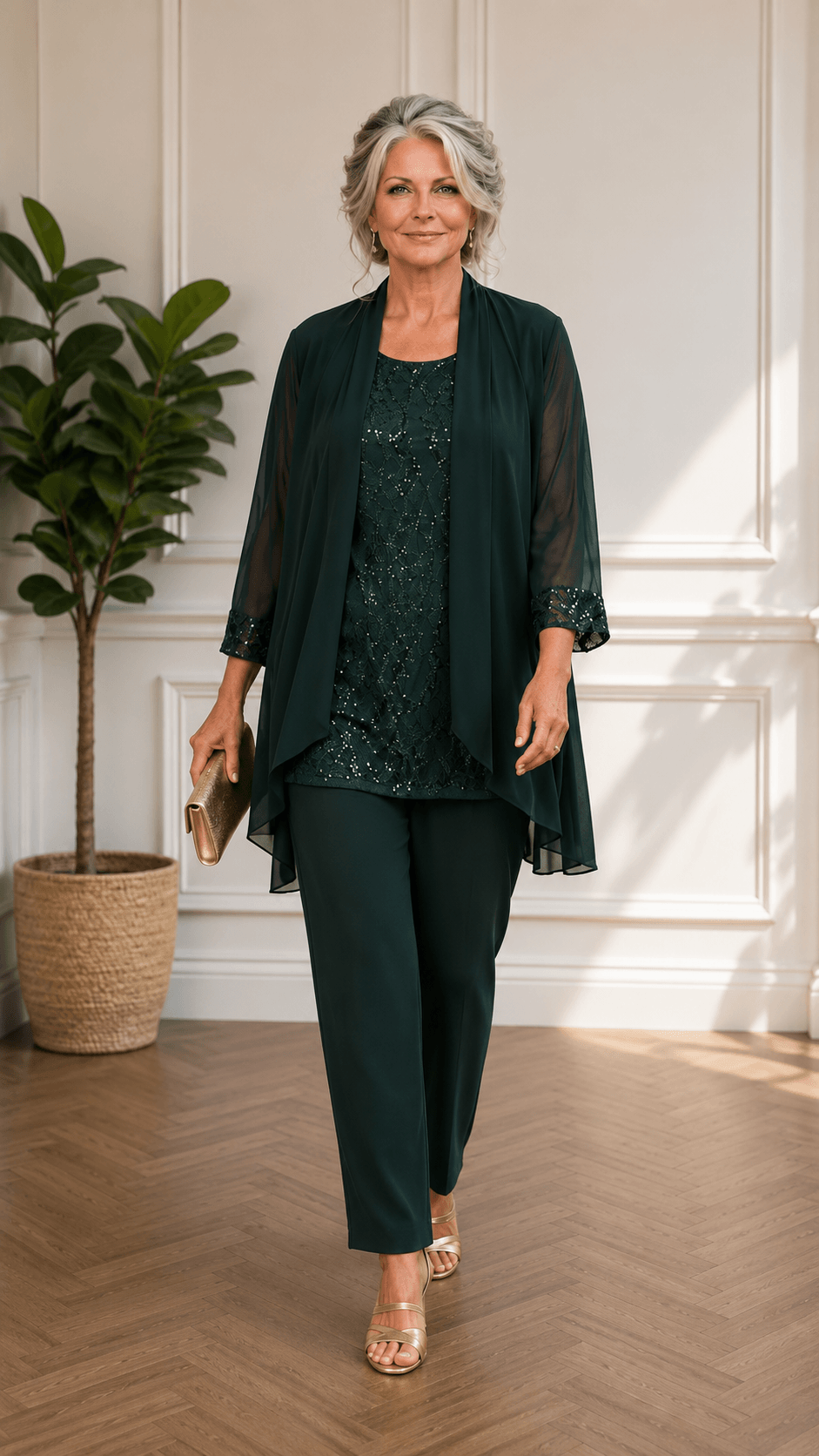 Emerald Green 3-Piece Pants Set LR0560