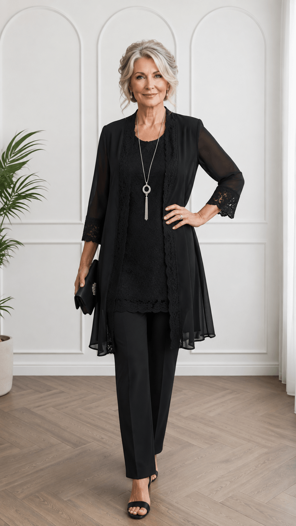 Black 3-Piece Pants Set LR0579