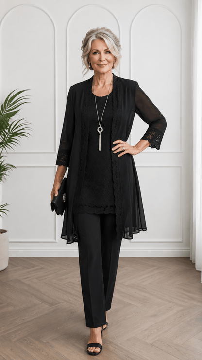 Black 3-Piece Pants Set LR0579