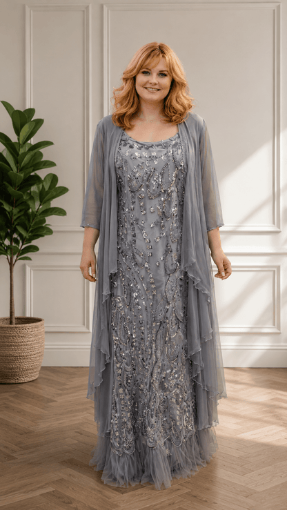 Grey 2-Piece Dress Set LR0436