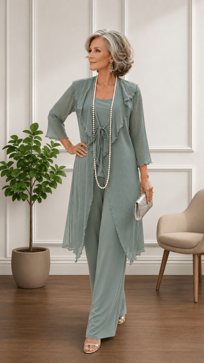 Sage Green 3-Piece Pants Set LR0581