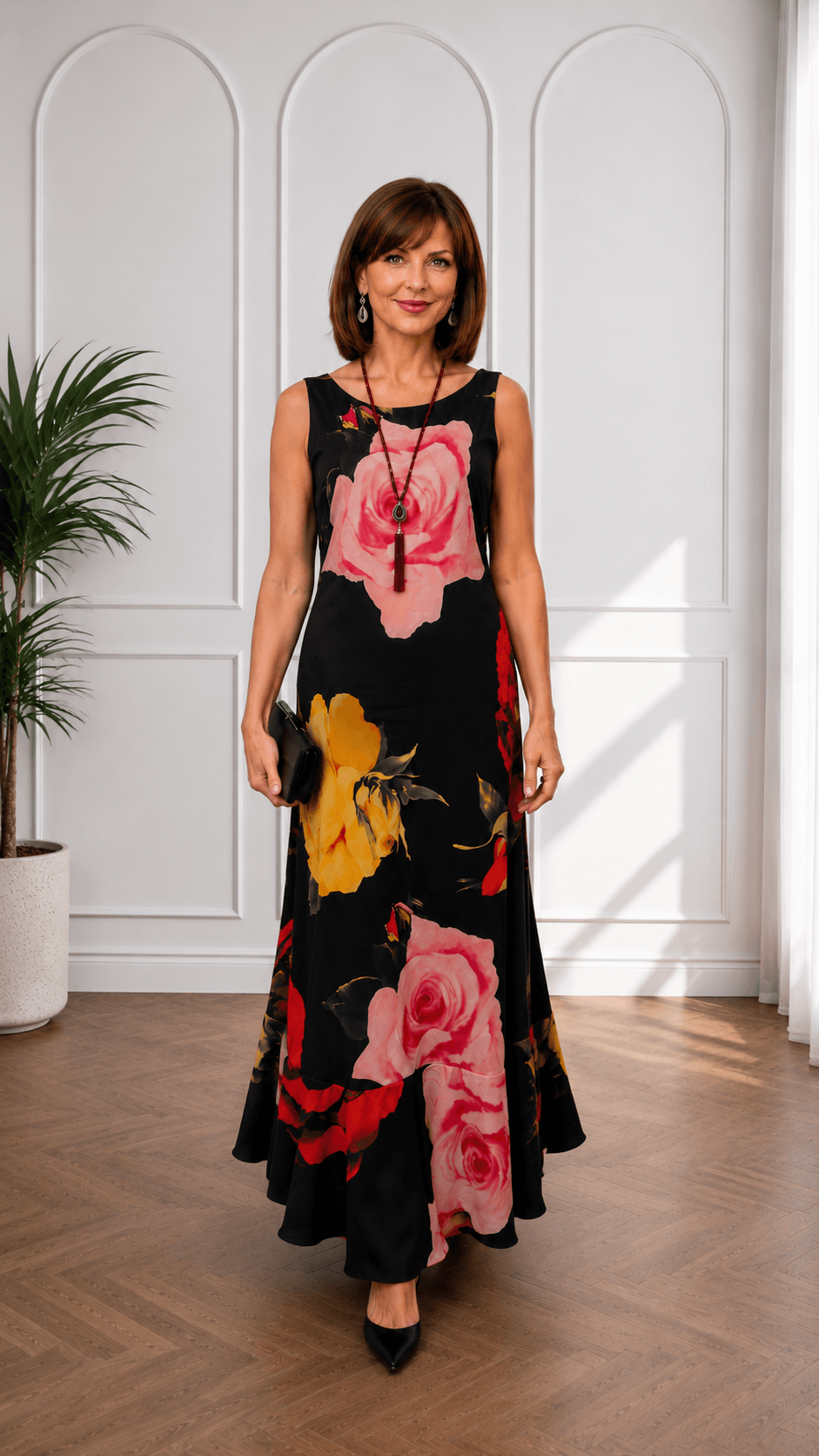 Black Printed Dress LR0688