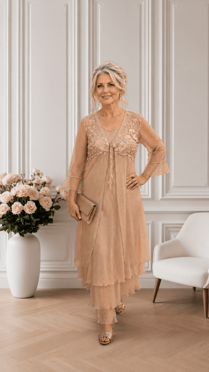 Champagne 3-Piece Dress Set LR084