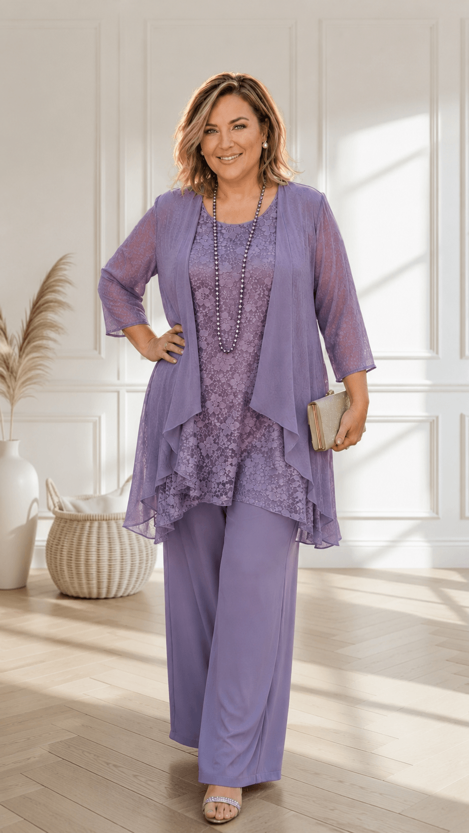 Mauve 3-Piece Pants Set LR0464