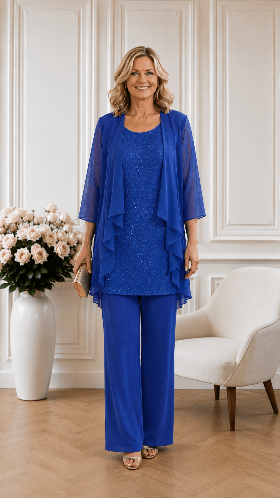 Royal Blue 3-Piece Pants Set LR0477