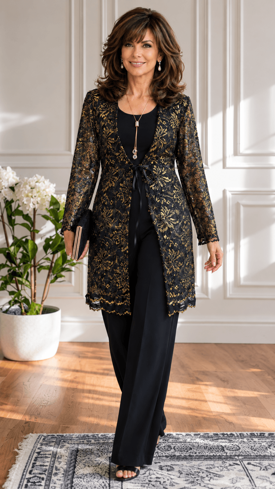 Black & Gold Lace Jacket PG0106