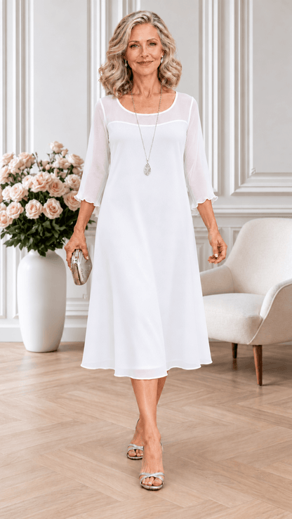 White 2-Piece Dress SH076