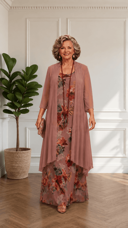 Pink Floral 3-Piece Dress Set LR0482
