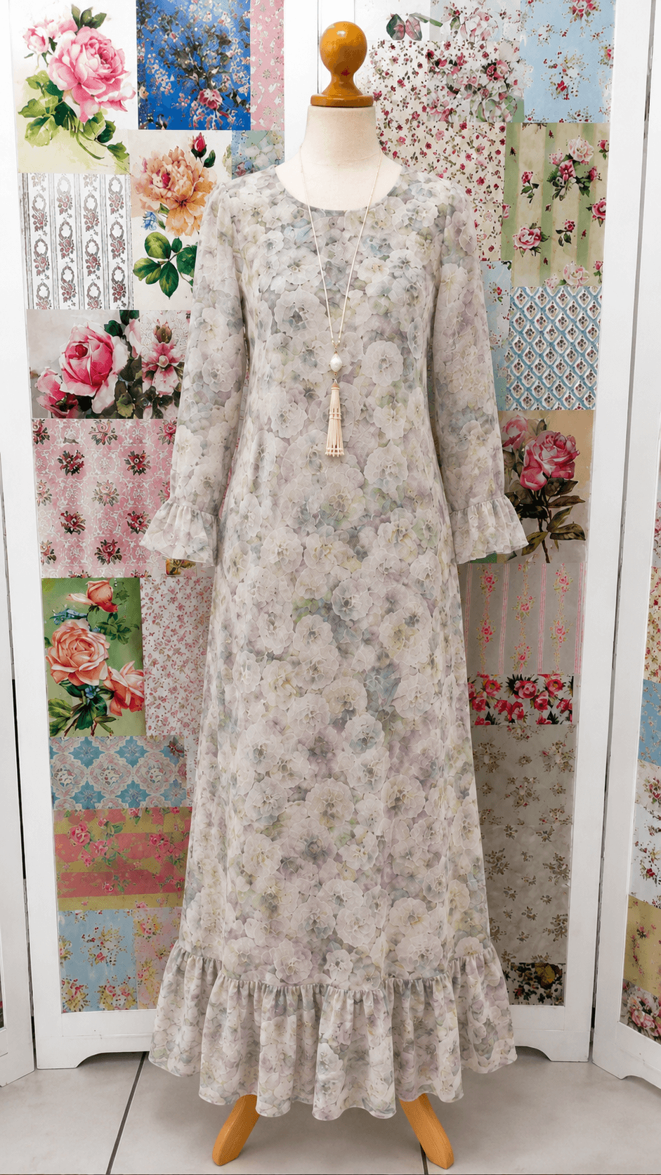 Soft Green Printed Dress SH090