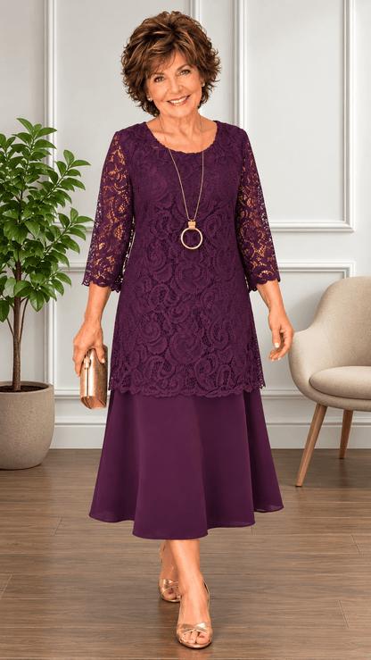 Plum 2-Piece Dress Set LR0351