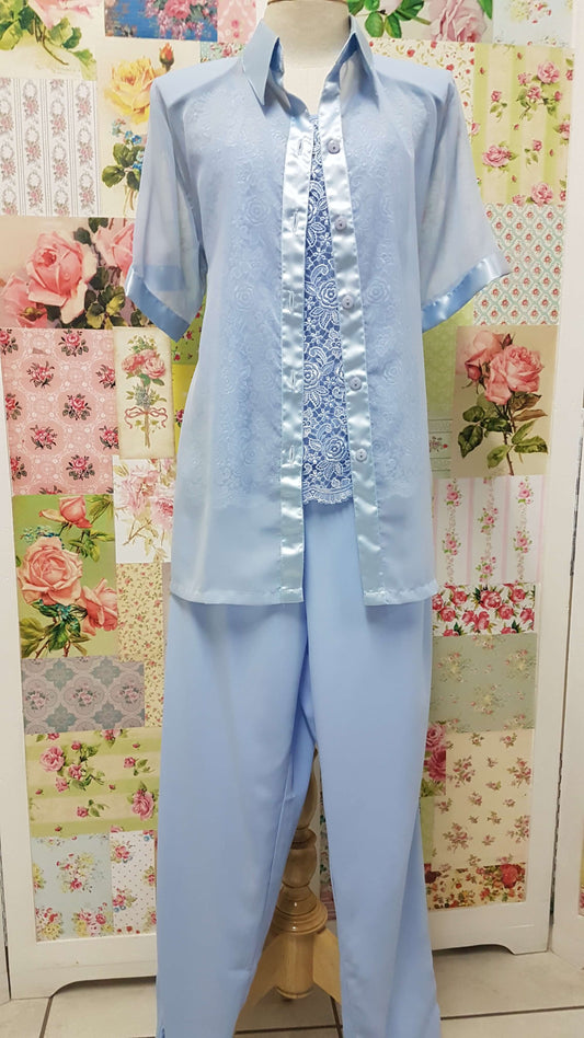Powder Blue 3-Piece Pants Set BS030