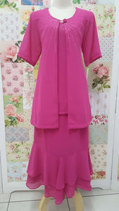 Cerise Pink 3-Piece Skirt Set HE035