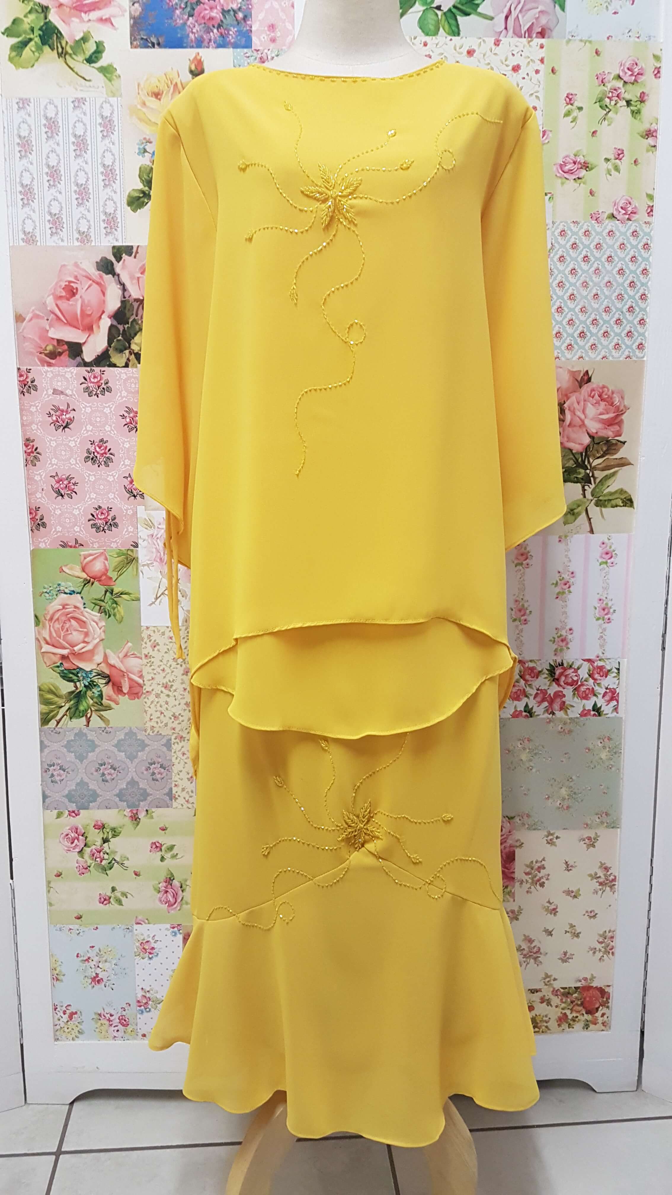 Yellow 2 Piece Skirt Set VI015 Minnie s Boutique
