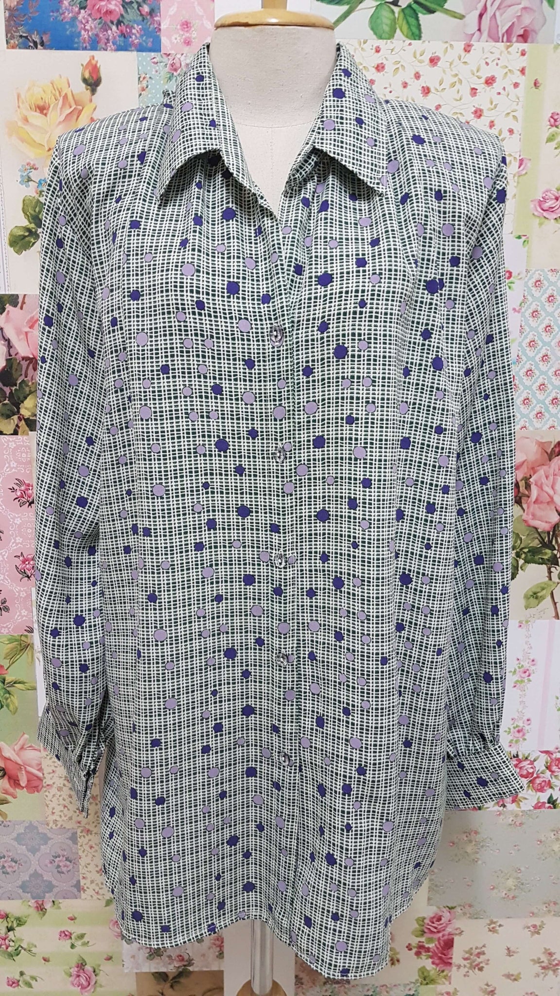 Green and Purple Blouse BT0172