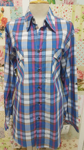 Blue & Pink Check Blouse CE034