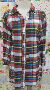 Brown Check Blouse CE003