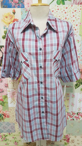 Maroon Check Blouse CE017