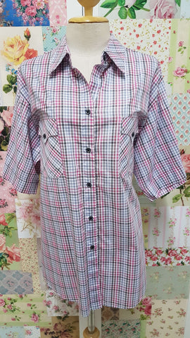 Red & Black Check Blouse CE097