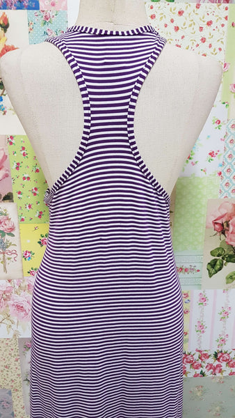 Purple & White Stripe Dress BK0330