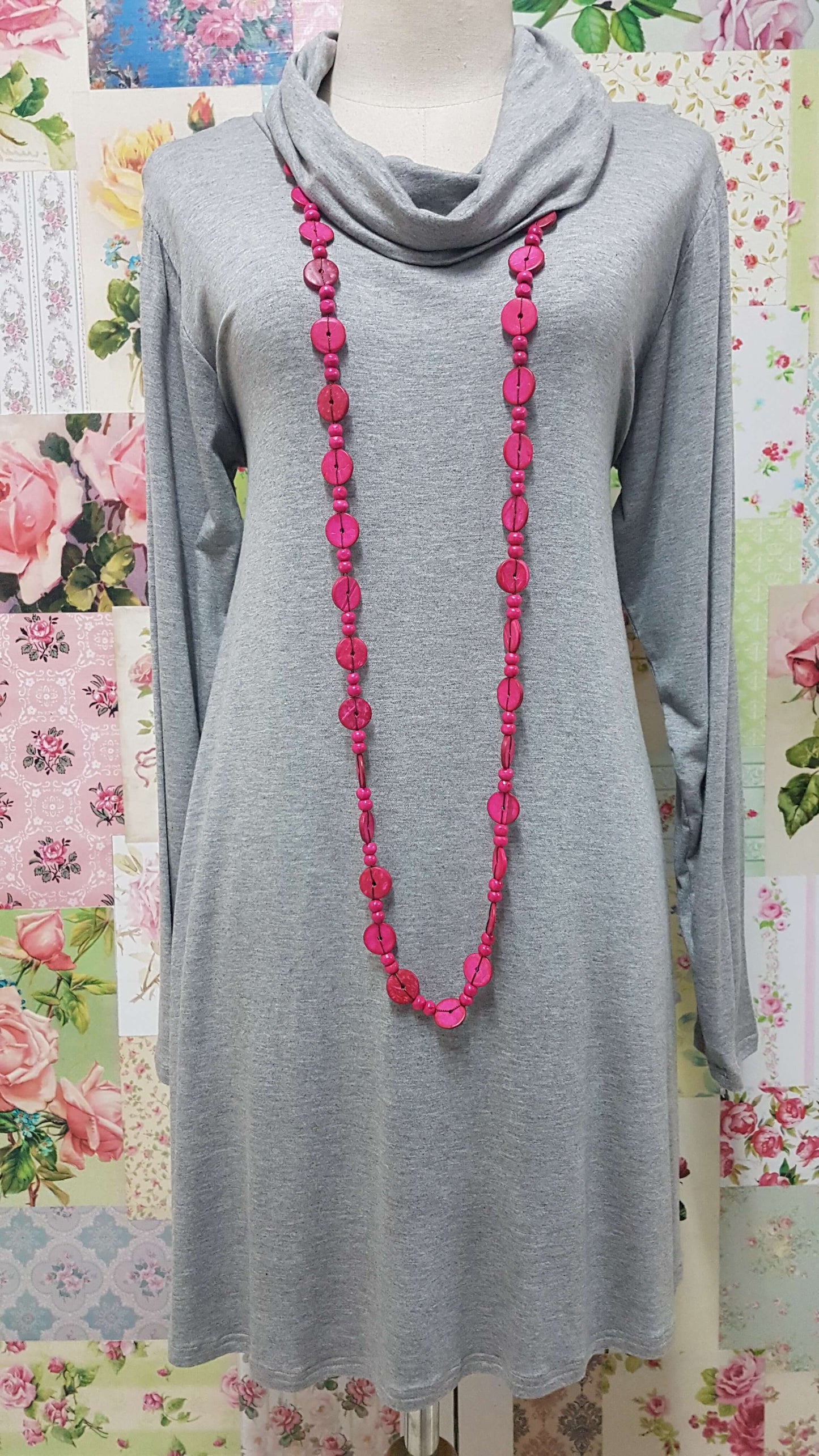 Light Grey Cowl Neck Top MD0126