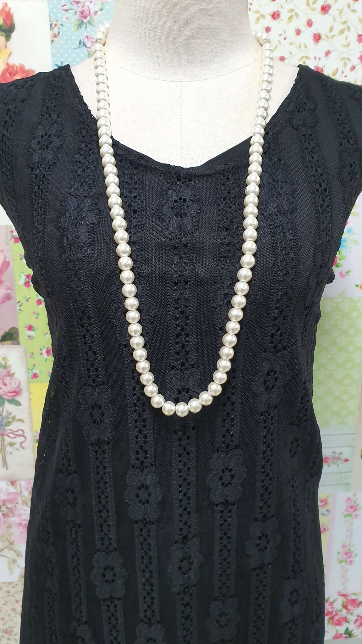 Cream Pearl Beads Necklace JU0219