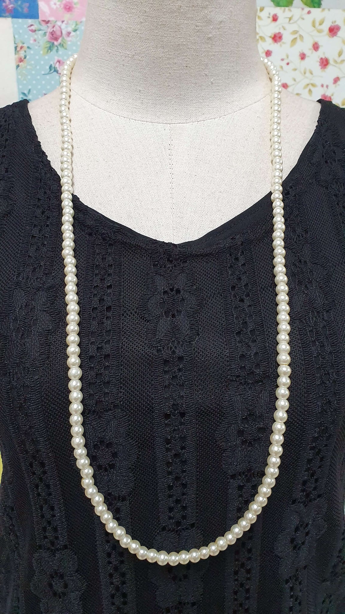 Cream Pearl Beads Necklace JU0217