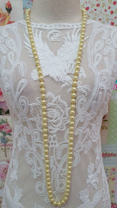 Soft Yellow Pearl Beads Necklace JU013