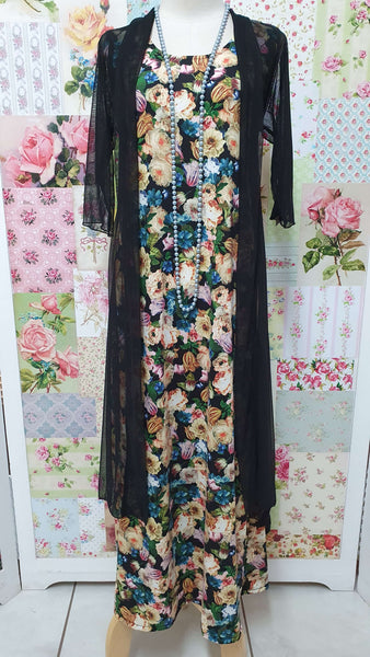 Black Floral Long Dress GD0209