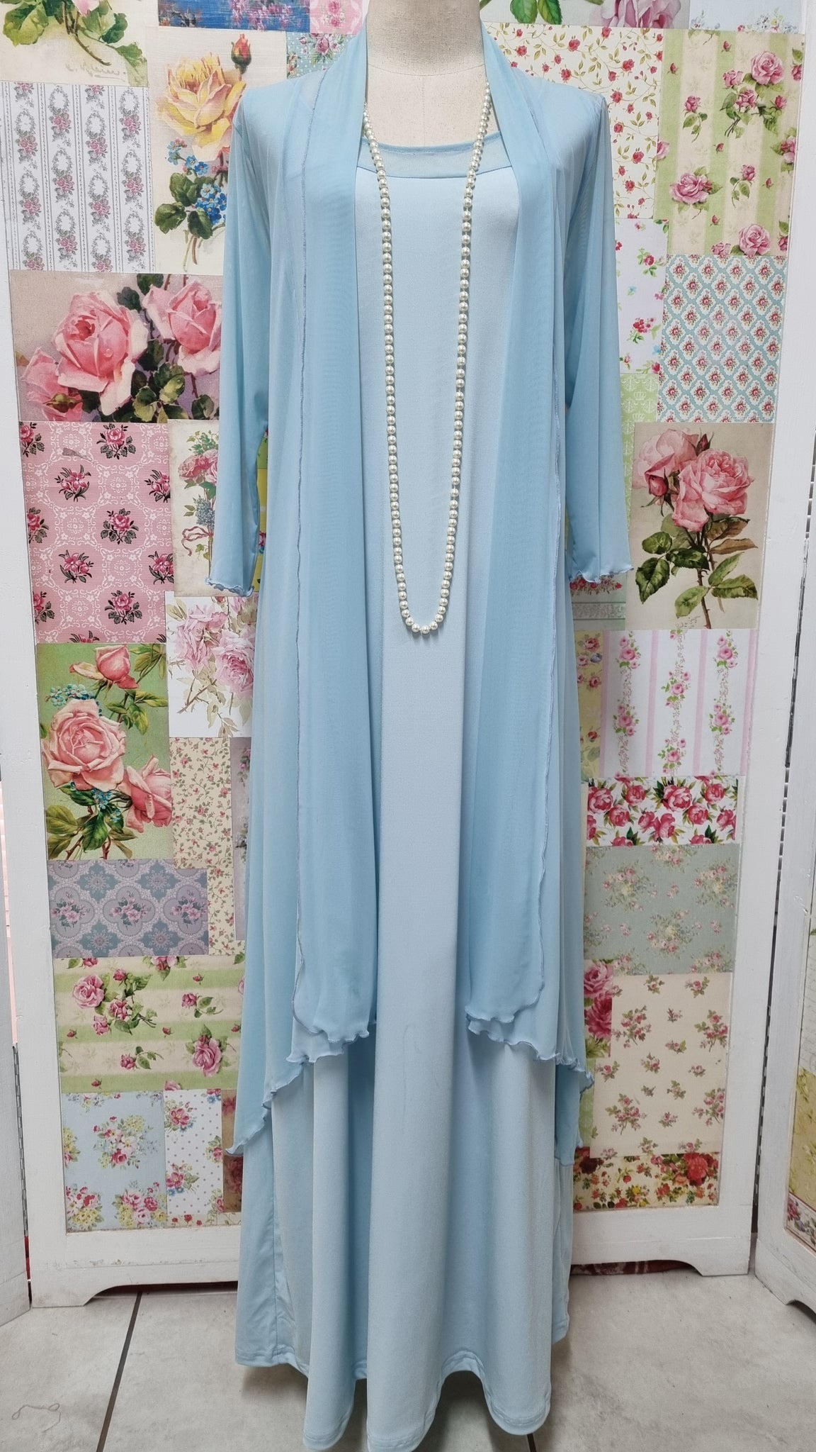 Sky Blue 2-Piece Dress Set SH054