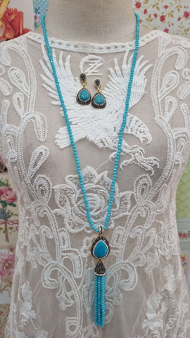Turquoise 2-Piece Necklace Set JU0317