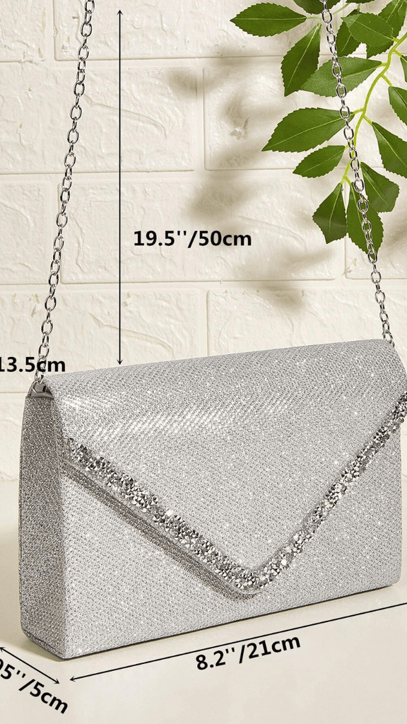 Silver clutch with chain top