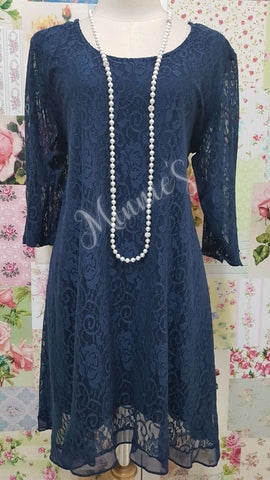 Navy Blue Lace Top MB0160