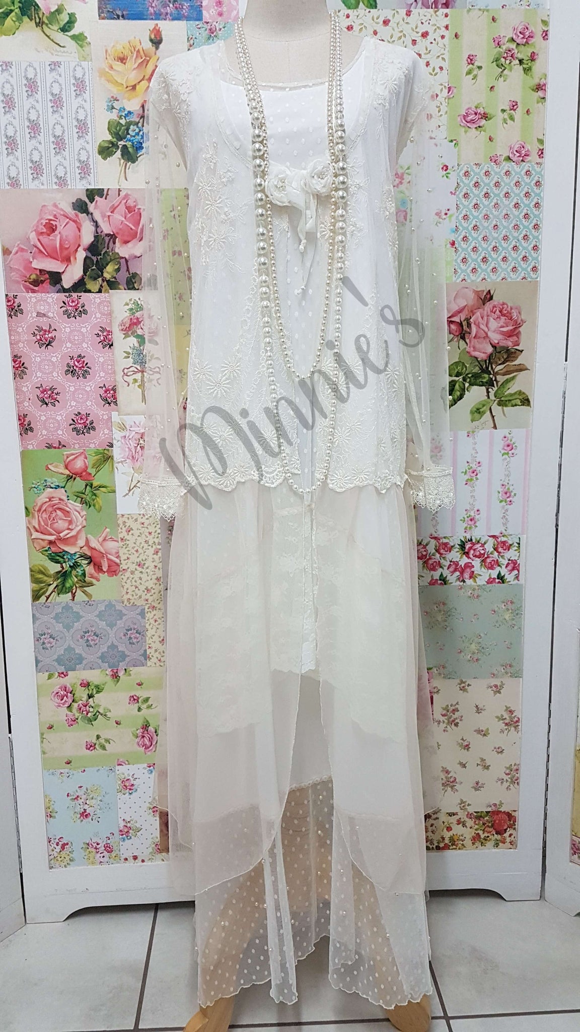 Cream 3-Piece Dress Set MB060