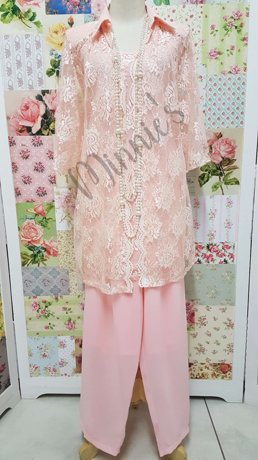 Peach 3-Piece Pants Set BT069