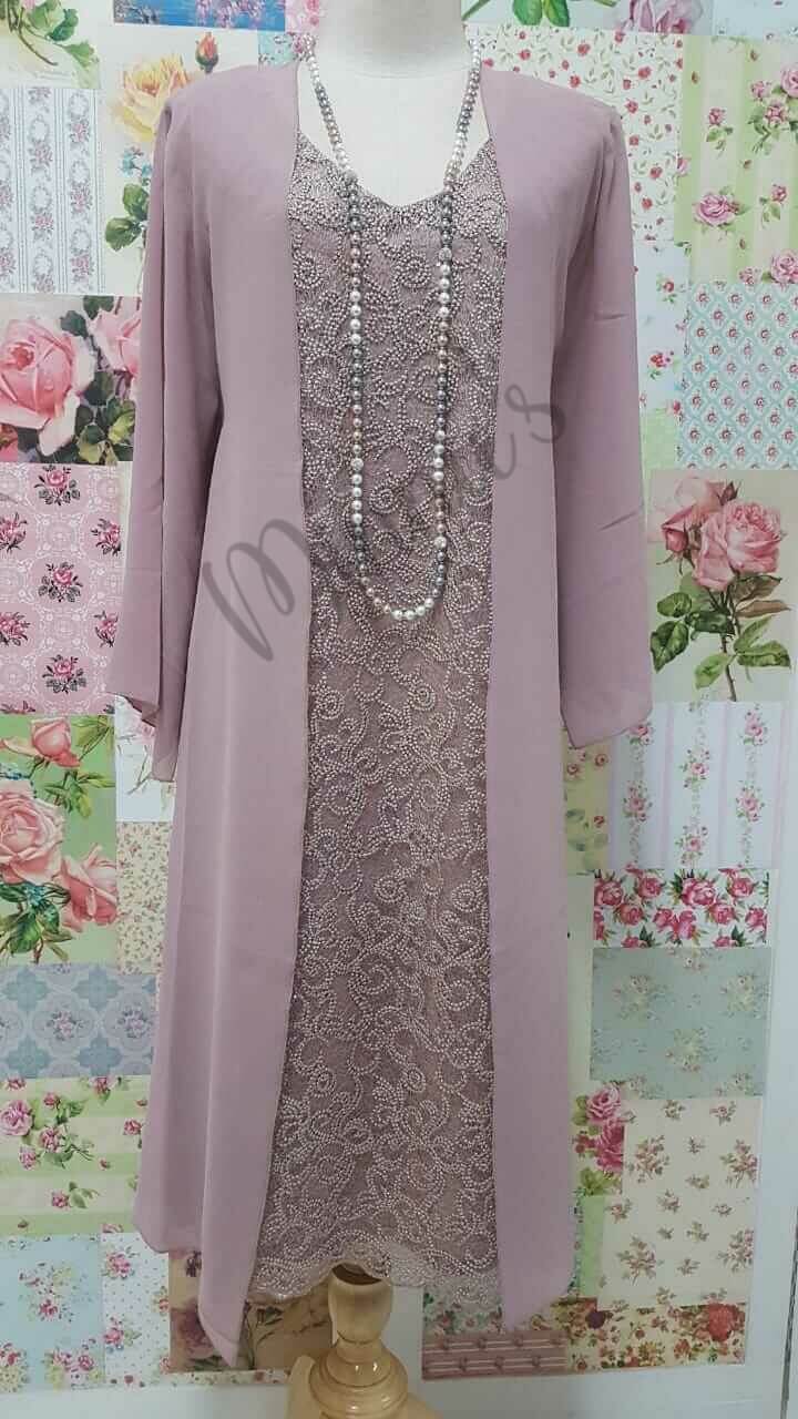 Dusty Pink Lace 2-Piece Dress Set NA0104