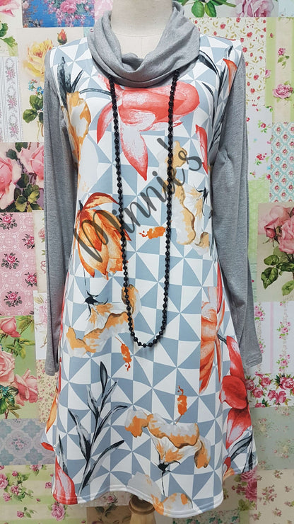 Light Grey Cowl Neck Top MD0126