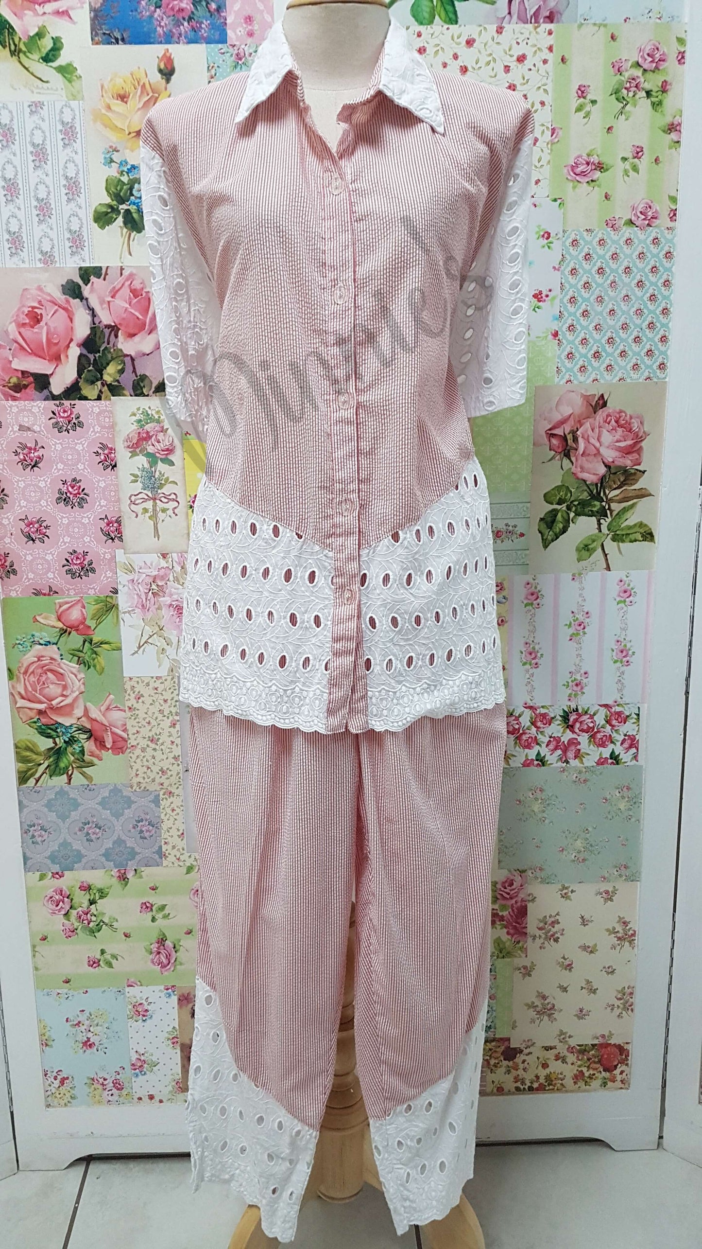 Red & White 2-Piece Pants Set BS0152