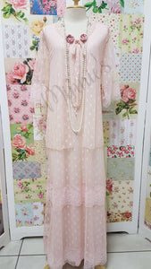Soft Pink Lace 3-Piece Dress Set  LR035