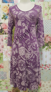 Purple Dress With Floral Print SW042