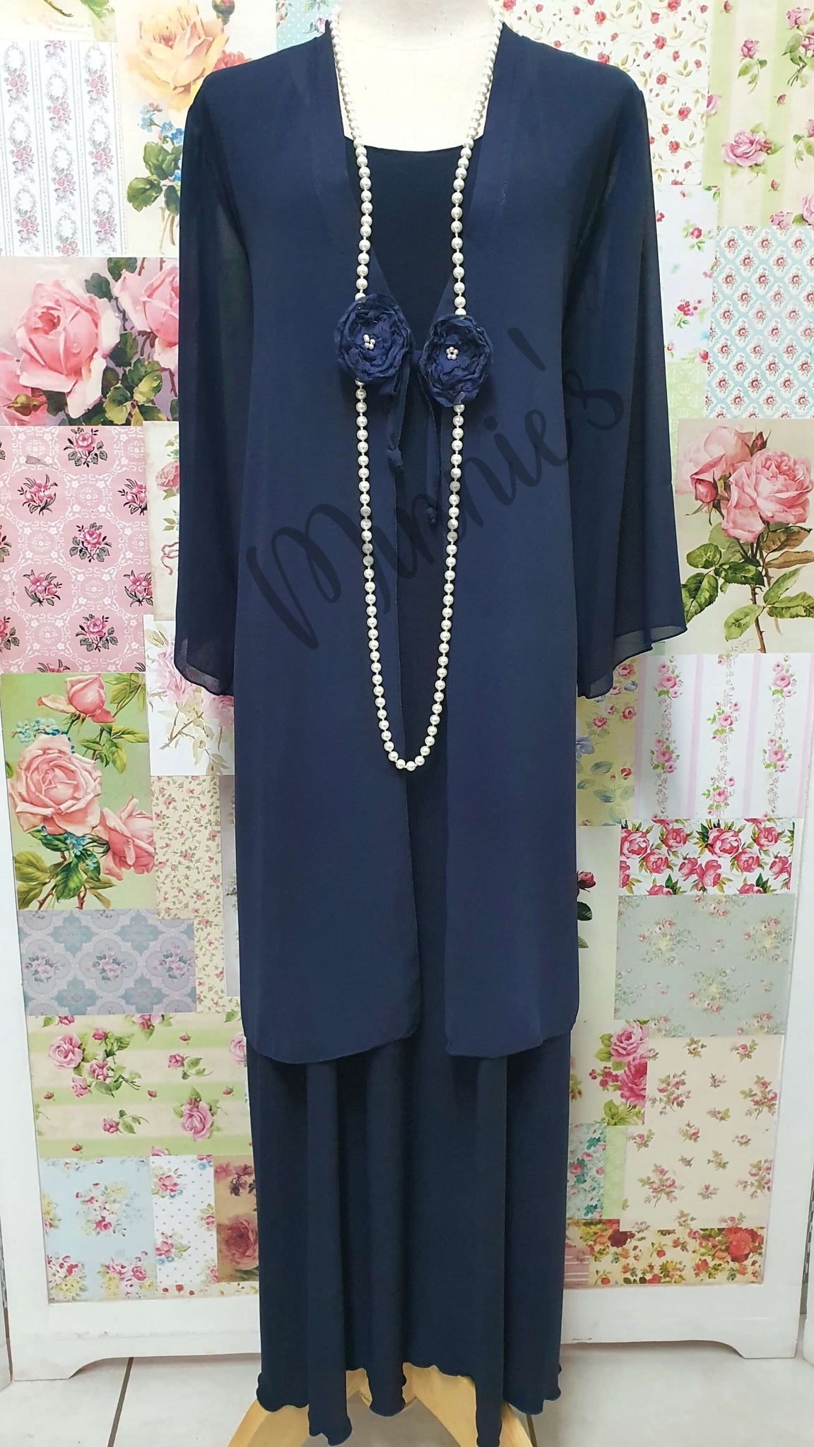 Navy Blue 2-Piece Dress Set LR0124