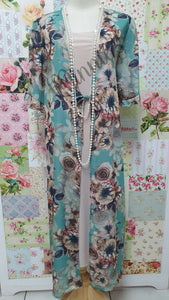 Mint Green Floral 2-Piece Dress Set LR0121