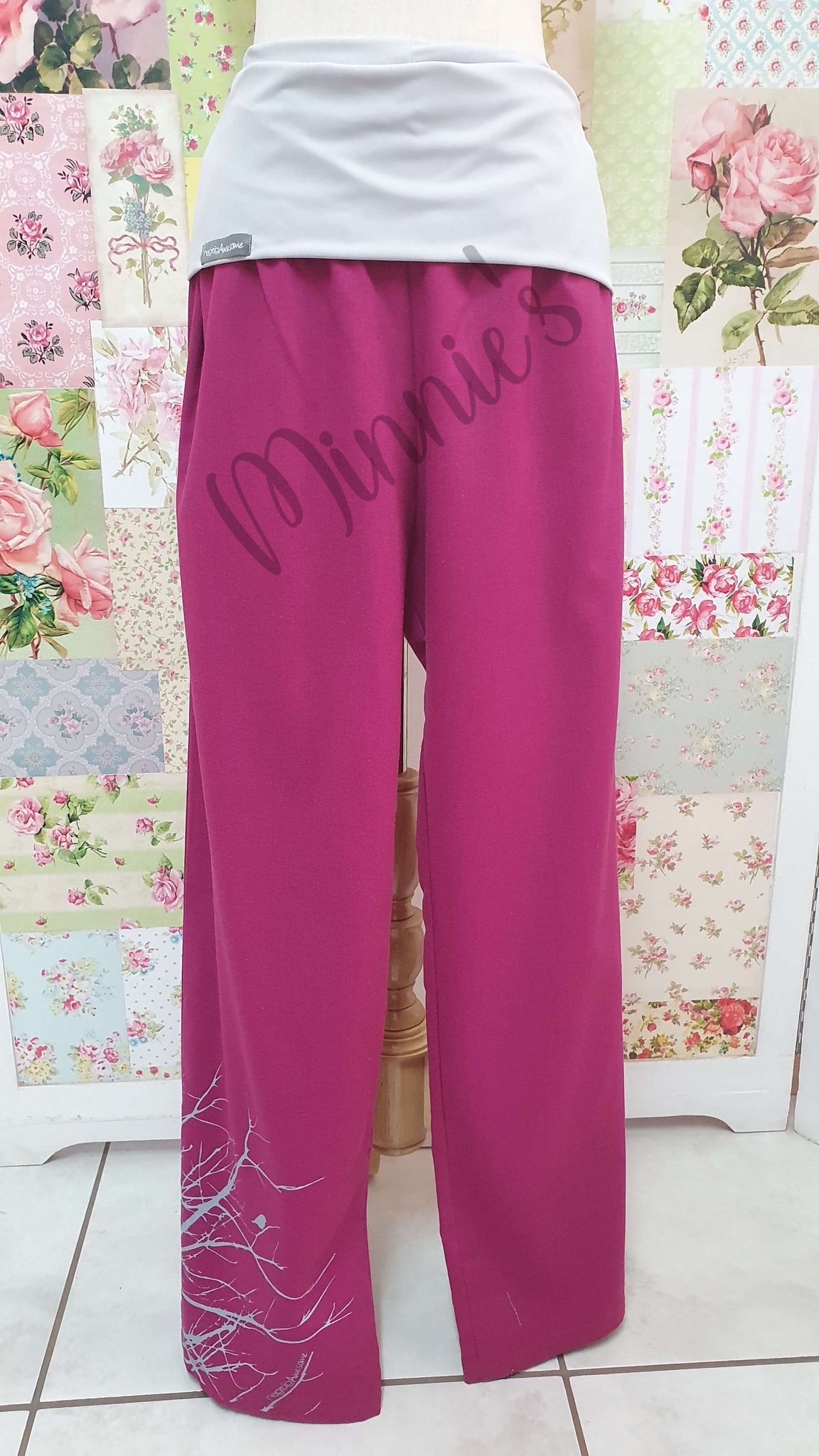 Magenta Pink & Grey Pants RA027