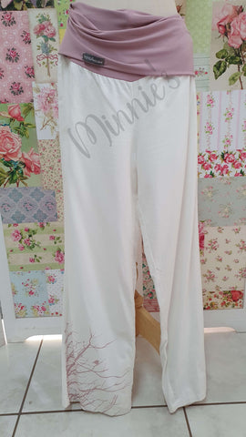 White & Soft Pink Pants RA029