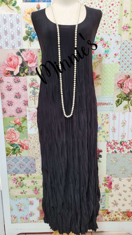 Black Crushed Dress LR0149