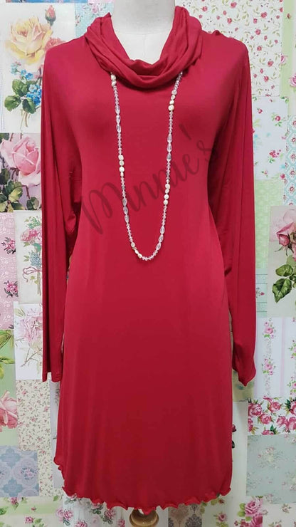 Red Cowl Neck MD002