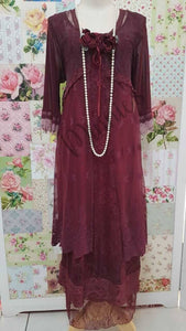 Burgundy 3-Piece Dress Set ML07