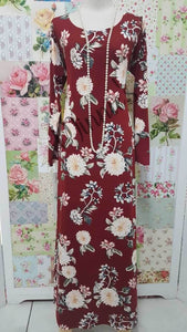 Red Floral Long Dress SH046
