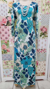 Turquoise Floral Dress SH058