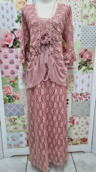 Dusty Pink 3-Piece Dress Set LR0359
